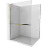 Mexen Kioto+ L Duschwand mit Ablage Walk-in 95 x 200 cm, transparent, gold - 800-095-123-50-00