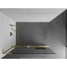 Mexen Kioto+ L Duschwand mit Ablage Walk-in 55 x 200 cm, transparent, gebürstetes Gold - 800-055-123-55-00
