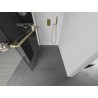 Mexen Kioto+ L Duschwand mit Ablage Walk-in 65 x 200 cm, transparent, gebürstet gold - 800-065-123-55-00