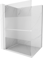Mexen Kioto+ L Duschwand mit Ablage Walk-in 70 x 200 cm, transparent/mat, weiß - 800-070-123-20-35