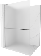 Mexen Kioto+ L Duschwand mit Regal Walk-in 120 x 200 cm, Frost, Chrom - 800-120-123-01-30