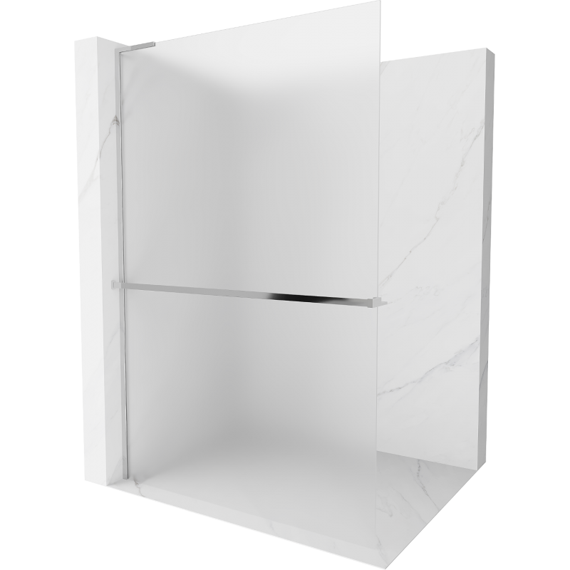 Mexen Kioto+ L Duschwand mit Regal Walk-in 110 x 200 cm, Frost, Chrom - 800-110-123-01-30