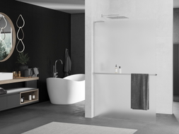 Mexen Kioto+ L Duschwand mit Regal Walk-in 90 x 200 cm, Frost, Chrom - 800-090-123-01-30