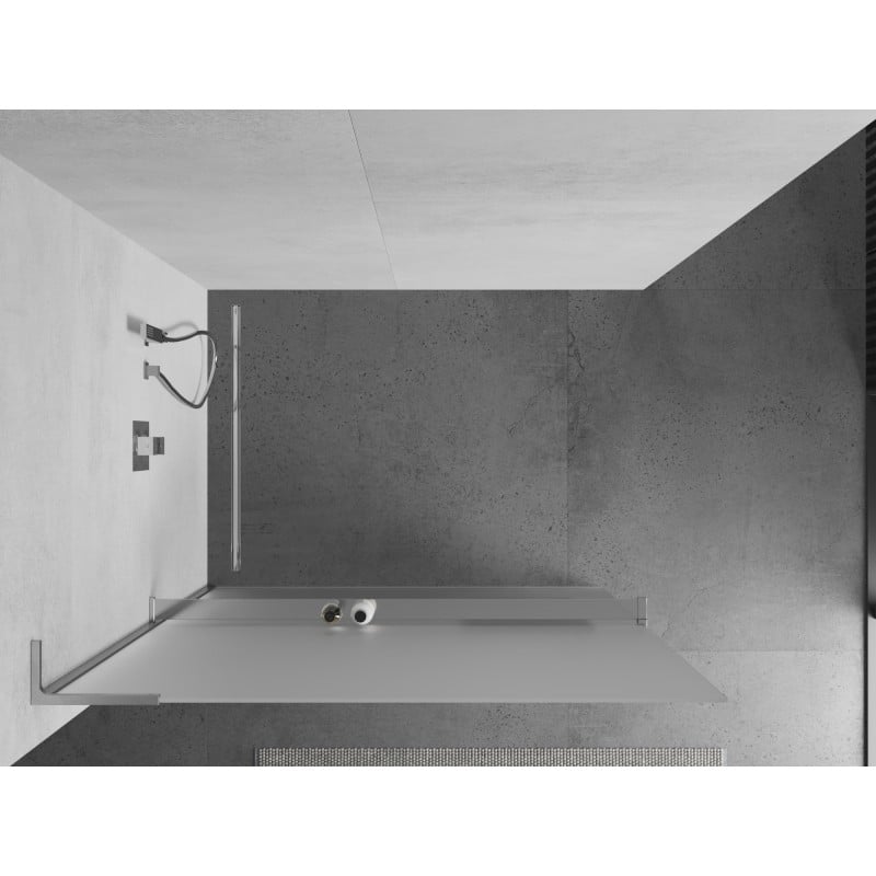 Mexen Kioto+ L Duschwand mit Regal Walk-in 70 x 200 cm, Frost, Chrom - 800-070-123-01-30