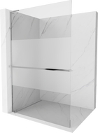 Mexen Kioto+ L Duschwand mit Ablage Walk-in 70 x 200 cm, transparent/gefrostet, chrom - 800-070-123-01-35