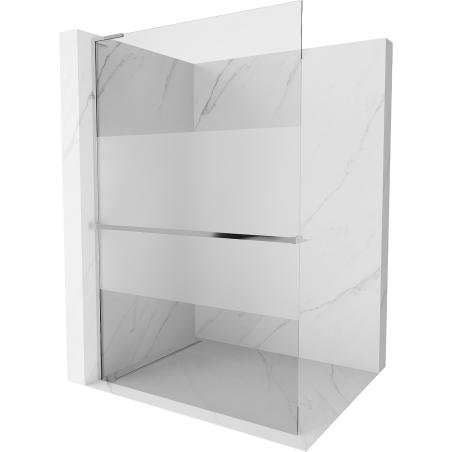 Mexen Kioto+ L Duschwand mit Walk-in-Regal 80 x 200 cm, transparent/matt, Chrom - 800-080-123-01-35