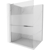 Mexen Kioto+ L Duschwand mit Walk-in-Regal 80 x 200 cm, transparent/matt, Chrom - 800-080-123-01-35