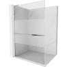 Mexen Kioto+ L Duschwand mit Regal Walk-in 120 x 200 cm, transparent/gefrostet, Chrom - 800-120-123-01-35