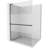Mexen Kioto+ L Duschwand mit Regal Walk-in 90 x 200 cm, transparent/gefrostet, schwarz - 800-090-123-70-35