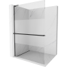 Mexen Kioto+ L Duschwand mit Ablage Walk-in 110 x 200 cm, transparent/matt, schwarz - 800-110-123-70-35