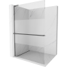 Mexen Kioto+ L Duschwand mit Ablage Walk-in 70 x 200 cm, transparent/matt, gebürstet gun gray - 800-070-123-66-35