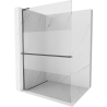 Mexen Kioto+ L Duschwand mit Ablage Walk-in 80 x 200 cm, transparent/matt, gun gray gebürstet - 800-080-123-66-35