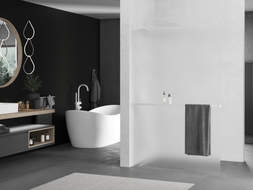 Mexen Kioto+ L Duschwand mit Ablage Walk-in 70 x 200 cm, matt, weiß - 800-070-123-20-30