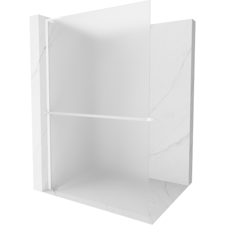 Mexen Kioto+ L Duschwand mit Ablage Walk-in 70 x 200 cm, matt, weiß - 800-070-123-20-30