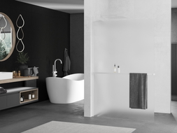Mexen Kioto+ L Duschwand mit Ablage Walk-in 90 x 200 cm, Frost, Weiß - 800-090-123-20-30