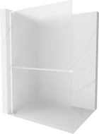 Mexen Kioto+ L Duschwand mit Ablage Walk-in 100 x 200 cm, satiniert, weiß - 800-100-123-20-30