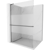 Mexen Kioto+ L Duschwand mit Ablage Walk-in 80 x 200 cm, transparent/matt, Gun Metal - 800-080-123-95-35