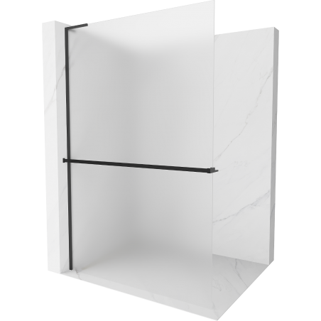 Mexen Kioto+ L Duschwand mit Regal Walk-in 120 x 200 cm, Frost, Schwarz - 800-120-123-70-30