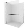 Mexen Kioto+ L Duschwand mit Regal Walk-in 100 x 200 cm, mattiert, schwarz - 800-100-123-70-30