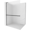 Mexen Kioto+ L Duschwand mit Regal Walk-in 70 x 200 cm, matt, schwarz - 800-070-123-70-30