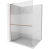 Mexen Kioto+ L Duschwand mit Ablage Walk-in 80 x 200 cm, transparent/matt, gebürstetes Kupfer - 800-080-123-65-35