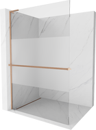 Mexen Kioto+ L Duschwand mit Ablage Walk-in 80 x 200 cm, transparent/matt, gebürstetes Kupfer - 800-080-123-65-35