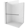 Mexen Kioto+ L Duschwand mit Regal Walk-in 70 x 200 cm, Mattglas, Gebürstet Gun Gray - 800-070-123-66-30