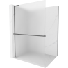 Mexen Kioto+ L Duschwand mit Regal Walk-in 100 x 200 cm, matt, Gun Metal - 800-100-123-95-30