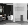 Mexen Kioto+ L Duschwand mit Ablage Walk-in 90 x 200 cm, transparent/matt, gebürsteter Nickel - 800-090-123-97-35