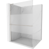 Mexen Kioto+ L Duschtür mit Regal Walk-in 100 x 200 cm, transparent/mattiert, gebürsteter Nickel - 800-100-123-97-35
