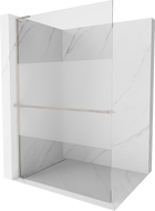 Mexen Kioto+ L Duschtür mit Regal Walk-in 100 x 200 cm, transparent/mattiert, gebürsteter Nickel - 800-100-123-97-35