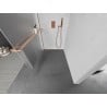 Mexen Kioto+ L Duschwand mit Ablage Walk-in 110 x 200 cm, Frost, gebürstetes Kupfer - 800-110-123-65-30