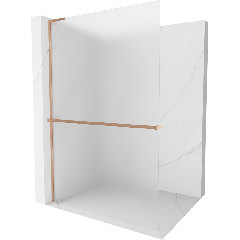 Mexen Kioto+ L Duschwand mit Regal Walk-in 100 x 200 cm, matt, gebürstetes Kupfer - 800-100-123-65-30