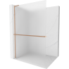 Mexen Kioto+ L Duschwand mit Regal Walk-in 90 x 200 cm, Frost, gebürstetes Kupfer - 800-090-123-65-30