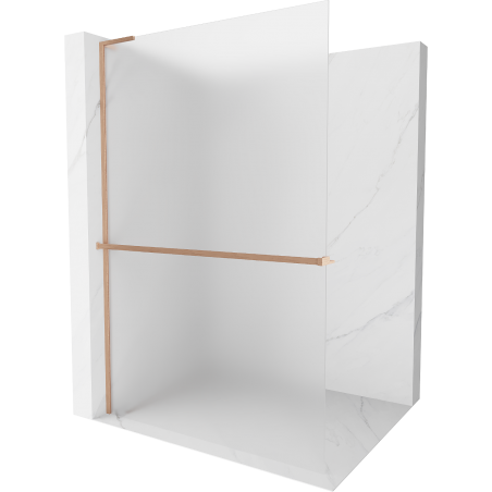 Mexen Kioto+ L Duschwand mit Regal Walk-in 70 x 200 cm, Frost, gebürstetes Kupfer - 800-070-123-65-30