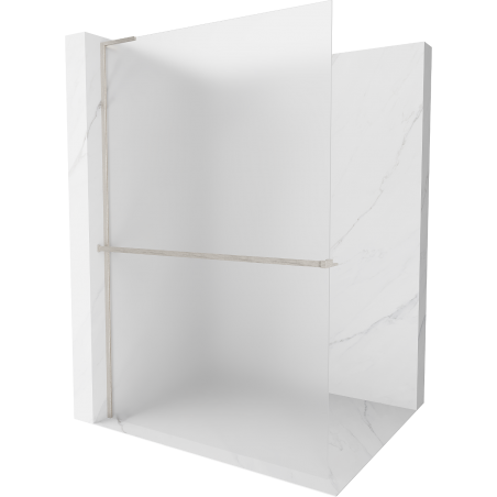 Mexen Kioto+ L Duschwand mit Ablage Walk-in 110 x 200 cm, satiniert, gebürsteter Nickel - 800-110-123-97-30