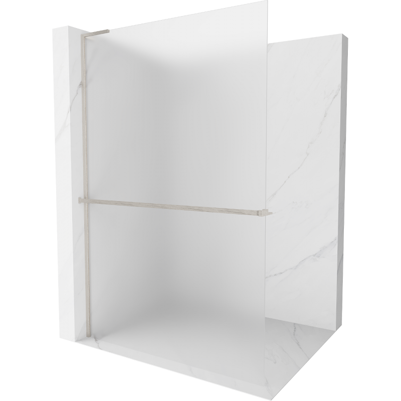 Mexen Kioto+ L Duschwand mit Regal Walk-in 100 x 200 cm, Reif, gebürstetes Nickel - 800-100-123-97-30