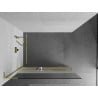 Mexen Kioto+ L Duschwand mit Regal Walk-in 90 x 200 cm, transparent/gefrostet, gold - 800-090-123-50-35