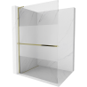 Mexen Kioto+ L Duschwand mit Ablage Walk-in 100 x 200 cm, transparent/eisenglas, gold - 800-100-123-50-35