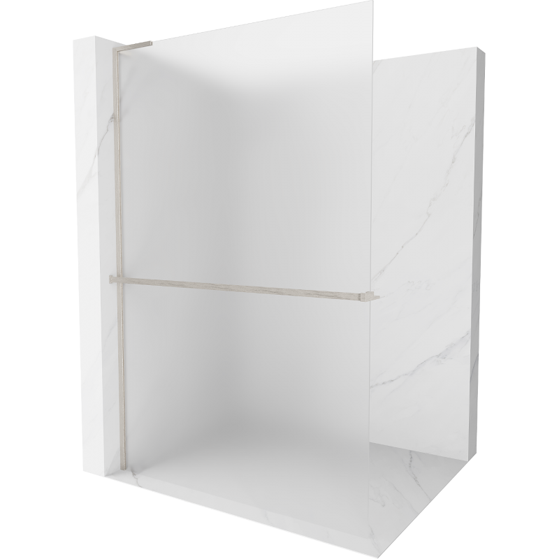 Mexen Kioto+ L Duschwand mit Regal Walk-in 80 x 200 cm, Frost, Gebürsteter Nickel - 800-080-123-97-30