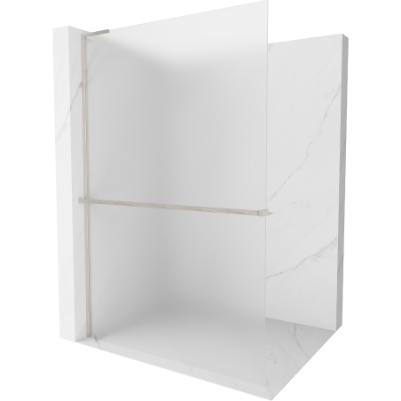 Mexen Kioto+ L Duschwand mit Ablage Walk-in 70 x 200 cm, Frost, gebürsteter Nickel - 800-070-123-97-30