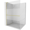 Mexen Kioto+ L Duschwand mit Ablage Walk-in 80 x 200 cm, transparent/matt, gebürstet gold - 800-080-123-55-35