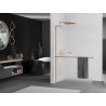 Mexen Kioto+ L Duschwand mit Regal Walk-in 110 x 200 cm, matt, Roségold - 800-110-123-60-30