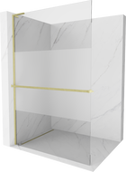 Mexen Kioto+ L Duschwand mit Ablage Walk-in 120 x 200 cm, transparent/matt, gold gebürstet - 800-120-123-55-35