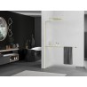Mexen Kioto+ L Duschwand mit Ablage Walk-in 70 x 200 cm, Milchglas, Gold - 800-070-123-50-30