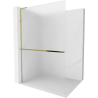 Mexen Kioto+ L Duschwand mit Ablage Walk-in 90 x 200 cm, Frost, Gold - 800-090-123-50-30