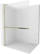 Mexen Kioto+ L Duschwand mit Regal Walk-in 100 x 200 cm, matt, gold - 800-100-123-50-30