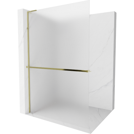 Mexen Kioto+ L Duschwand mit Regal Walk-in 110 x 200 cm, Frost, Gold - 800-110-123-50-30