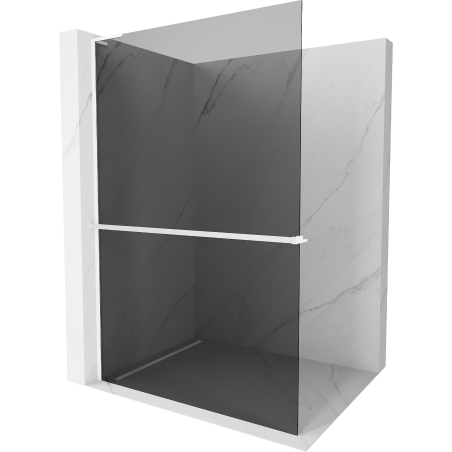 Mexen Kioto+ L Duschwand mit Regal Walk-in 80 x 200 cm, Graphit, Weiß - 800-080-123-20-40