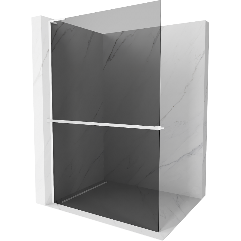 Mexen Kioto+ L Duschwand mit Regal Walk-in 90 x 200 cm, graphit, weiß - 800-090-123-20-40